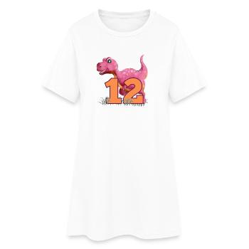 N°12 Dino - Robe T-shirt Femme - blanc - Devant