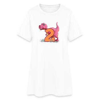 N°2 Dino - Robe T-shirt Femme - blanc - Devant