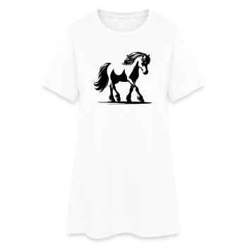 Cheval Poney de selle allemand - Robe T-shirt Femme - blanc - Devant