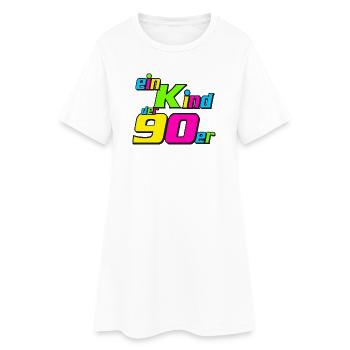 90er Party , Mottoparty , 90er Jahre Kind (25) - Frauen T-Shirt-Kleid - Weiß - Vorne