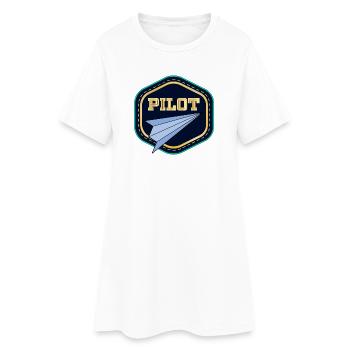 PILOT KOSTÜM - Frauen T-Shirt-Kleid - Weiß - Vorne