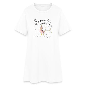 A Moulting Bird in the Autumn Wind in Color - Women’s T-Shirt Dress - white - Front