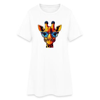Girafe - Robe T-shirt Femme - blanc - Devant