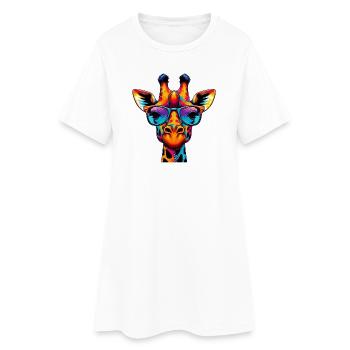 Girafe - Robe T-shirt Femme - blanc - Devant