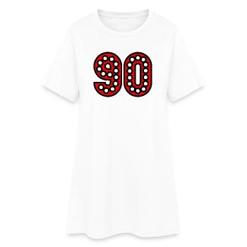90. 90 ANS. 90e ANNIVERSAIRE. ANNIVERSAIRE 90 ANS. - Robe T-shirt Femme - blanc - Devant