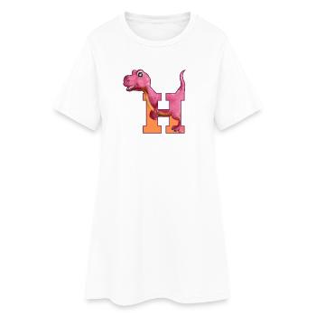 H - DINOSAURE, personnalisable - Robe T-shirt Femme - blanc - Devant
