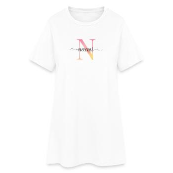 N | Monogramme | Nom | Naemi |Aquarelle - Robe T-shirt Femme - blanc - Devant