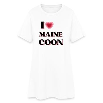 I love Maine Coon (style coeur rétro) - Robe T-shirt Femme - blanc - Devant