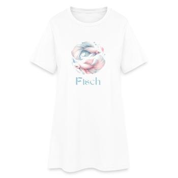 Elegantes Fische Sternzeichen Aquarell Geschenk - Frauen T-Shirt-Kleid - Weiß - Vorne