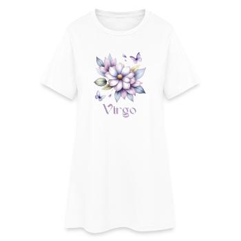 Elegantes Virgo Sternzeichen Aquarell Geschenk - Frauen T-Shirt-Kleid - Weiß - Vorne