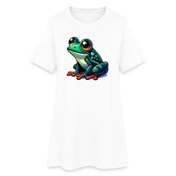 Grenouille - Robe T-shirt Femme - blanc - Devant