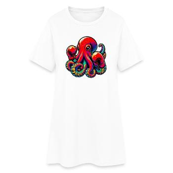 Pieuvre - Robe T-shirt Femme - blanc - Devant
