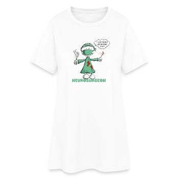 neurochirurgien disant chirurgien bâton figure dessin animé - Robe T-shirt Femme - blanc - Devant
