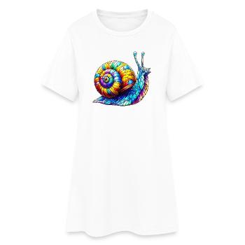 Escargot - Robe T-shirt Femme - blanc - Devant