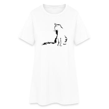 Maine Coon Katze - Frauen T-Shirt-Kleid - Weiß - Vorne