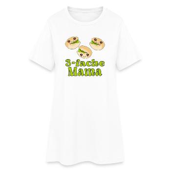 Dreifache Mama BABY GEBURT - Frauen T-Shirt-Kleid - Weiß - Vorne