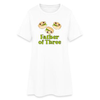 Père de trois enfants - Grossesse - Robe T-shirt Femme - blanc - Devant