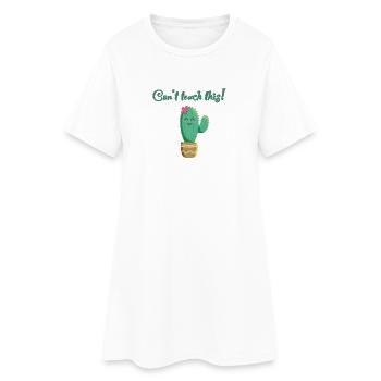 süßer Kaktus mit Spruch Can‘t touch this - Frauen T-Shirt-Kleid - Weiß - Vorne