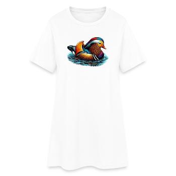 Canard mandarin - Robe T-shirt Femme - blanc - Devant