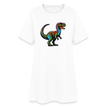 Dinosaure - Robe T-shirt Femme - blanc - Devant