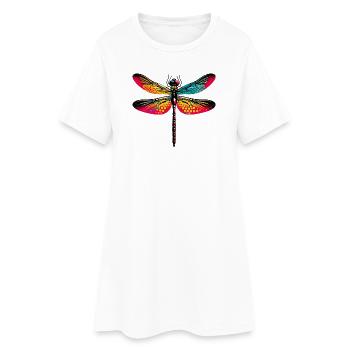 Libelle - Frauen T-Shirt-Kleid - Weiß - Vorne