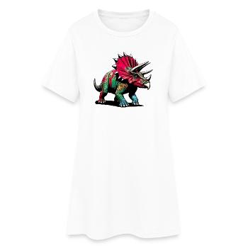 Dinosaure - Robe T-shirt Femme - blanc - Devant
