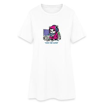 Good Vibe Gamer: Dein Episches Gaming-Gear - Frauen T-Shirt-Kleid - Weiß - Vorne