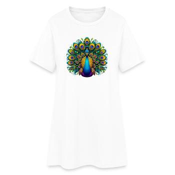 Paon - Robe T-shirt Femme - blanc - Devant