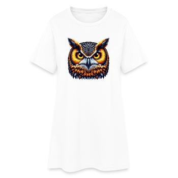 Hibou - Robe T-shirt Femme - blanc - Devant
