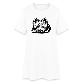 West Highland Terrier Kopf mit Pfoten - Frauen T-Shirt-Kleid - Weiß - Vorne