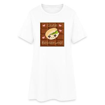 GUTE BESSERUNG WÜNSCHEN - PISTAZIEN SCHOKOLADE - Frauen T-Shirt-Kleid - Weiß - Vorne