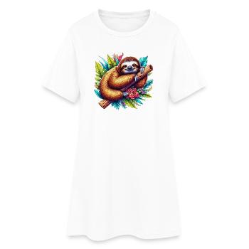 Paresse - Robe T-shirt Femme - blanc - Devant