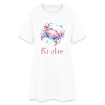 Elegantes Krebs Sternzeichen Aquarell Geschenk - Frauen T-Shirt-Kleid - Weiß - Vorne