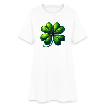 Four-leaf clover - Women’s T-Shirt Dress - white - Front