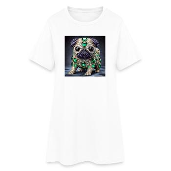 Chemise exclusive au design carlin - Robe T-shirt Femme - blanc - Devant