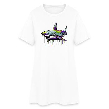 Requin - Robe T-shirt Femme - blanc - Devant