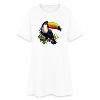 Toucan - Robe T-shirt Femme - blanc - Devant