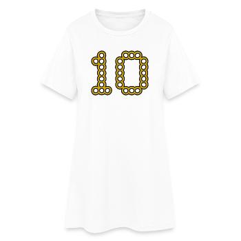 10. 10 ANS. 10e ANNIVERSAIRE. ANNIVERSAIRE 10 ANS. - Robe T-shirt Femme - blanc - Devant