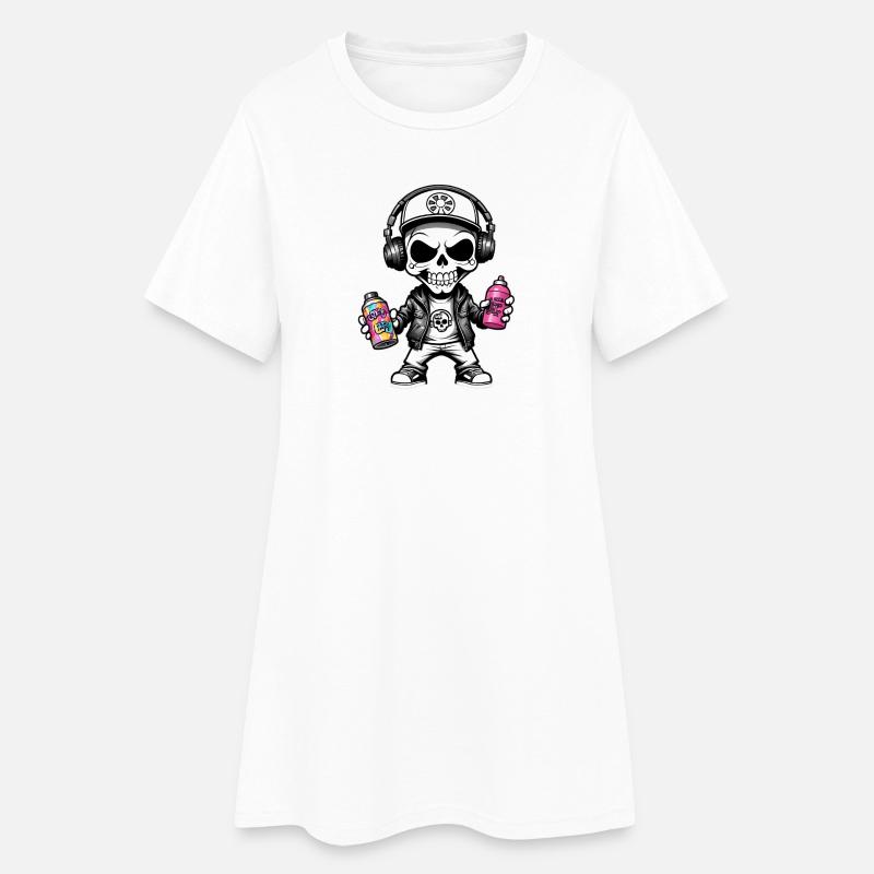 Graffiti Sprayer - Frauen T-Shirt-Kleid - Weiß