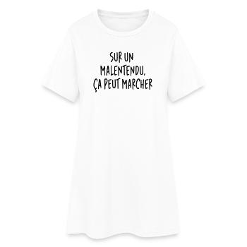 Michel Blanc - Les Bronzés - Sur un malentendu - Robe T-shirt Femme - blanc - Devant