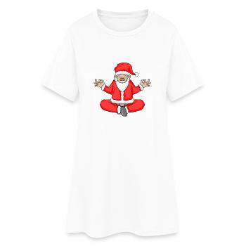 Père Noël Yoga Corps - Robe T-shirt Femme - blanc - Devant