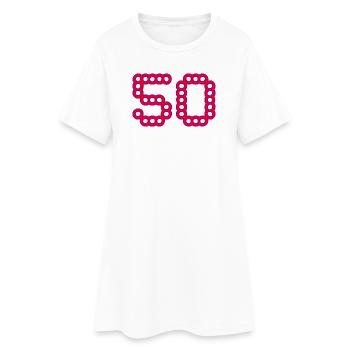 50. 50 ANS. 50e ANNIVERSAIRE. ANNIVERSAIRE 50 ANS. - Robe T-shirt Femme - blanc - Devant