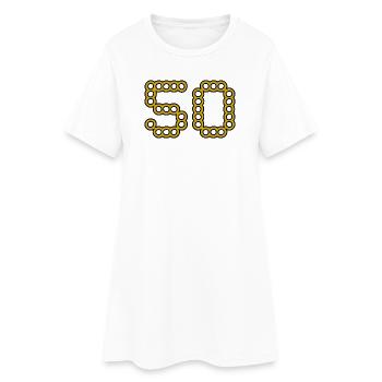 50. 50 ANS. 50e ANNIVERSAIRE. ANNIVERSAIRE 50 ANS. - Robe T-shirt Femme - blanc - Devant