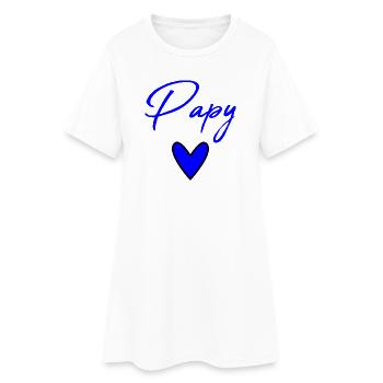 FÊTE DES PÈRES. BONNE FÊTE PAPA. PAPA. BONNE FÊTE. - Robe T-shirt Femme - blanc - Devant