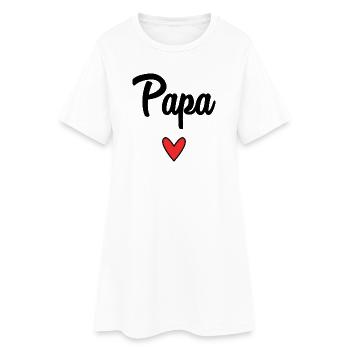 PAPA. FÊTE DES PÈRES. BONNE FÊTE PAPA. BONNE FÊTE. - Robe T-shirt Femme - blanc - Devant