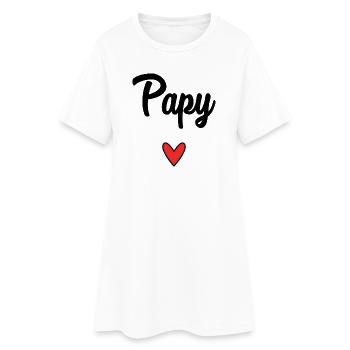 PAPY. FÊTE DES PÈRES. BONNE FÊTE PAPY. JE T'AIME. - Robe T-shirt Femme - blanc - Devant