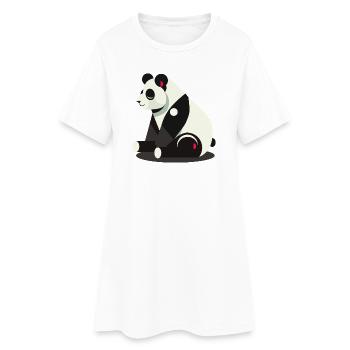 Panda géométrique – minimaliste et mignon - Robe T-shirt Femme - blanc - Devant