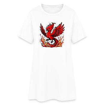 Roter Phönix - Frauen T-Shirt-Kleid - Weiß - Vorne