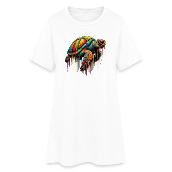 Tortue - Robe T-shirt Femme - blanc - Devant