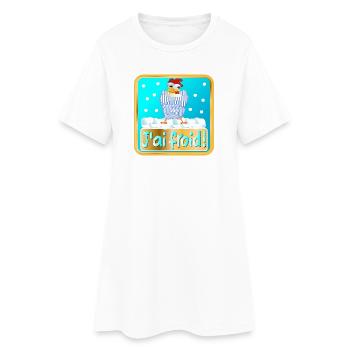 HIVER POULES POULETS - FROID - Robe T-shirt Femme - blanc - Devant